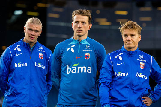 Erling Braut Haaland, Sander Berge and Martin Ødegaard of