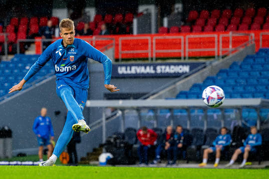 Kristoffer Ajer of the Norwegian national football team