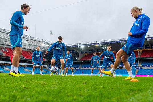 Sander Berge, Jørgen Strand Larsen and players of the