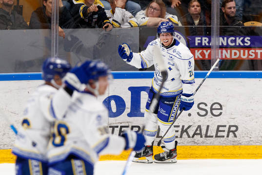 Leksands Justin Glenn Kloos jublar