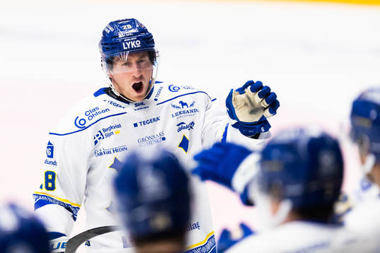 Leksands Justin Glenn Kloos jublar