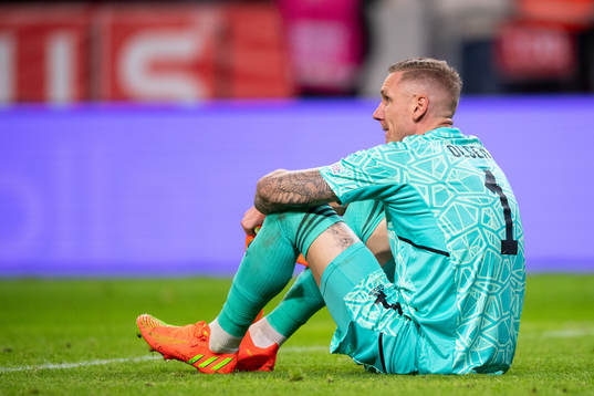 Goalkeeper Robin Olsen of Sweden looks dejected