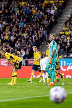 Goalkeeper Robin Olsen of Sweden looks dejected