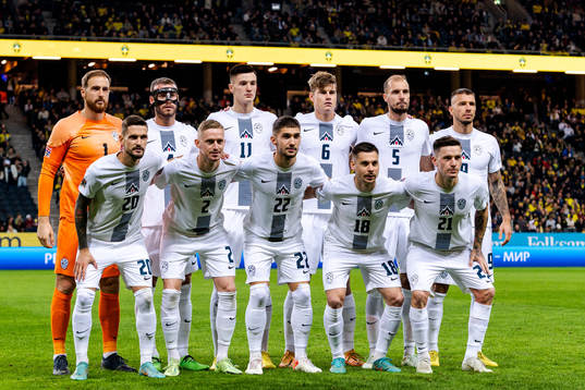 The starting eleven of Slovenia