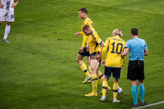 Dejan Kulusevski of Sweden in pain