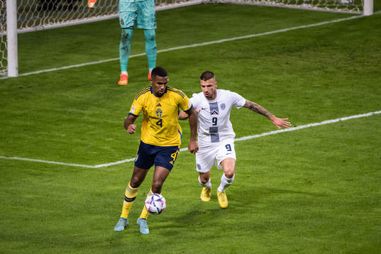 Isak Hien of Sweden and Jan Mlaker of Slovenia