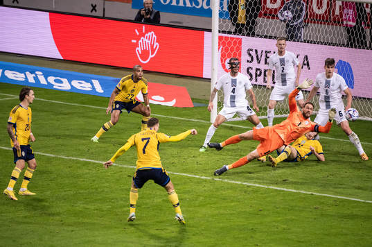 Goalkeeper Jan Oblak of Slovenia with a save against Viktor