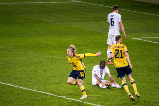 Emil Forsberg of Sweden celebrates
