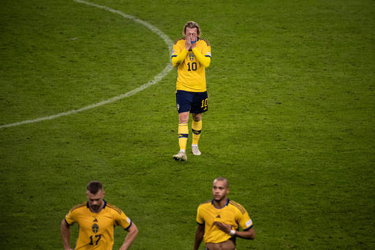 Emil Forsberg of Sweden looks dejected