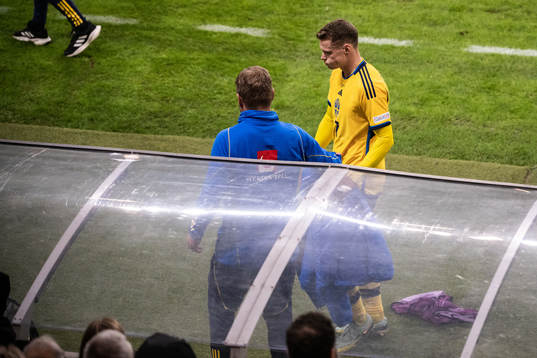 Viktor Claesson of Sweden looks dejected