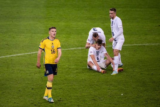 Viktor Gyökeres of Sweden looks dejected