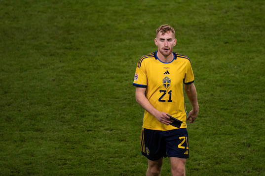 Dejan Kulusevski of Sweden looks dejected