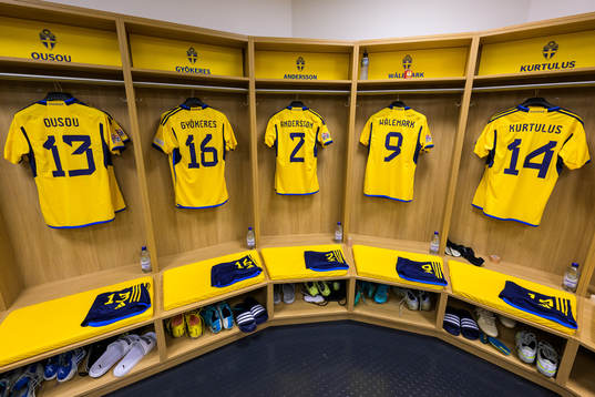 Jerseys of Aiham Ousou, Viktor Gyökeres, Joel Andersson,