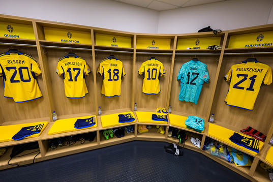 Jerseys of Kristoffer Olsson, Jesper Karlström, Mikael