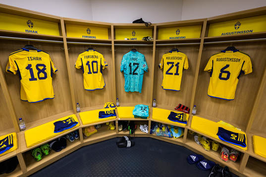 Jerseys of Mikael Ishak, Emil Forsberg, Andreas Linde,