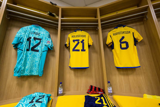 Jerseys of Andreas Linde, Dejan Kulusevski and Ludwig