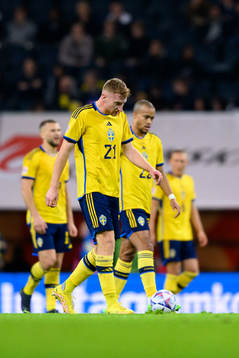 Dejan Kulusevski of Sweden looks dejected