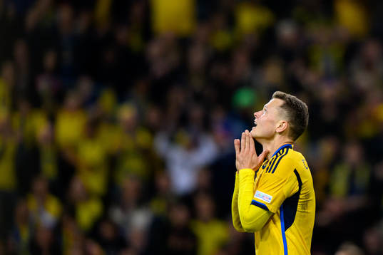 Viktor Claesson of Sweden looks dejected