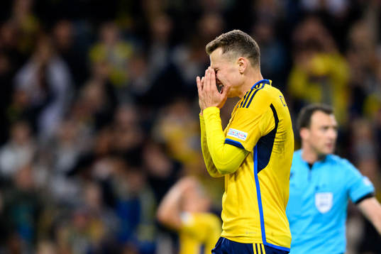 Viktor Claesson of Sweden looks dejected