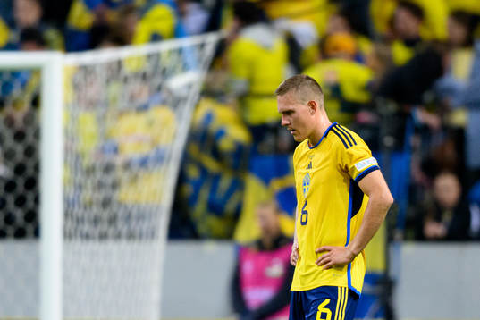 Ludwig Augustinsson of Sweden looks dejected