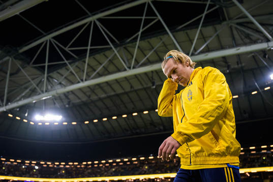 Emil Forsberg of Sweden enters the pitch for the Nations