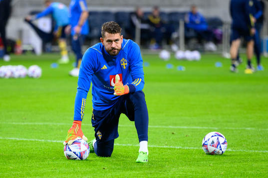 Goalkeeper Kristoffer Nordfeldt of Sweden