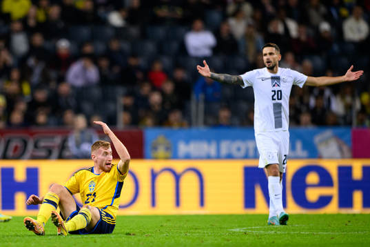 Dejan Kulusevski of Sweden reacts