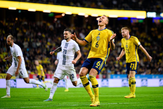 Ludwig Augustinsson of Sweden looks dejected