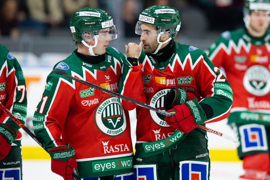 Frölundas Jere Innala och Anthony Greco