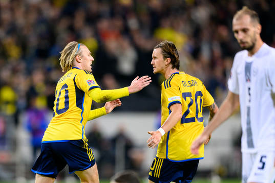Emil Forsberg of Sweden celebrates