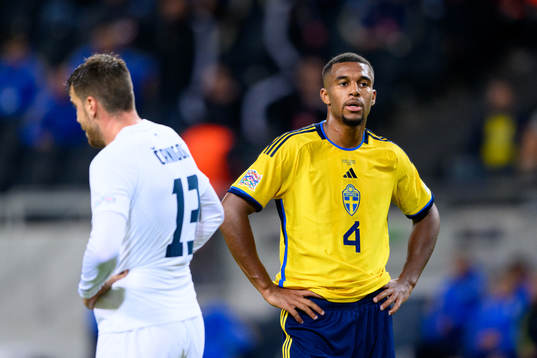 Isak Hien of Sweden looks dejected