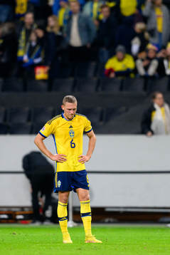 Ludwig Augustinsson of Sweden looks dejected