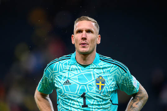 Goalkeeper Robin Olsen of Sweden looks dejected