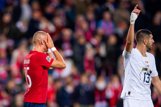 Leo Skiri Østigård of Norway looks dejected