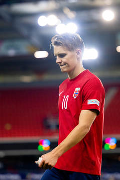 Martin Ødegaard of Norway looks dejected