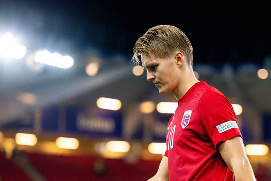 Martin Ødegaard of Norway looks dejected