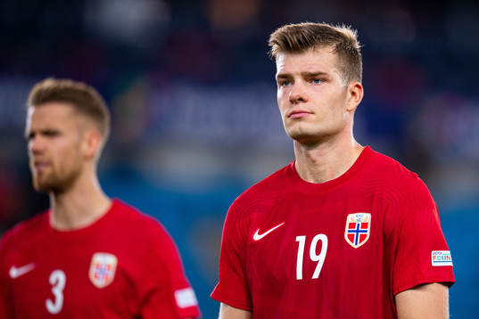 Alexander Sørloth of Norway looks dejected
