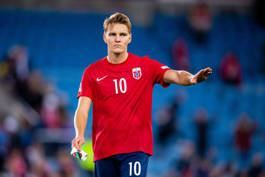 Martin Ødegaard of Norway looks dejected