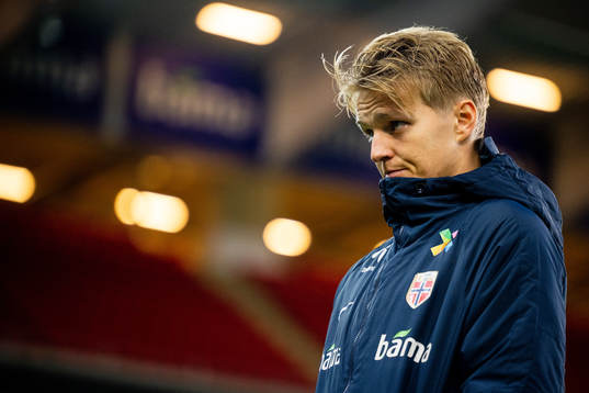 Martin Ødegaard of Norway looks dejected