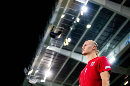 Erling Braut Haaland of Norway enters the pitch