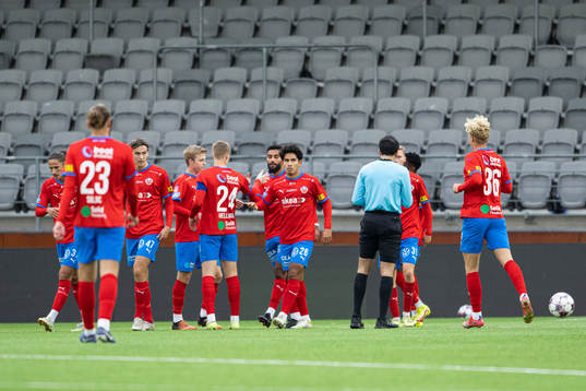 Helsingborgs spelare jublar