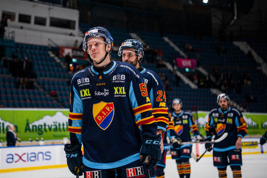 Djurgårdens David Blomgren och Ludvig Rensfeldt deppar