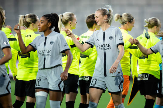 Ashley Lawrence and Amanda Ilestedt of Paris Saint Germain