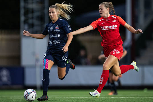 Olivia Holdt of FC Rosengård and Martine Østenstad of