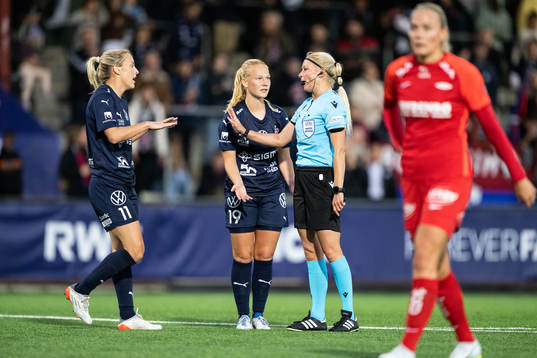 Mimmi Larsson and Sofie Bruun Bredgaard of FC Rosengård