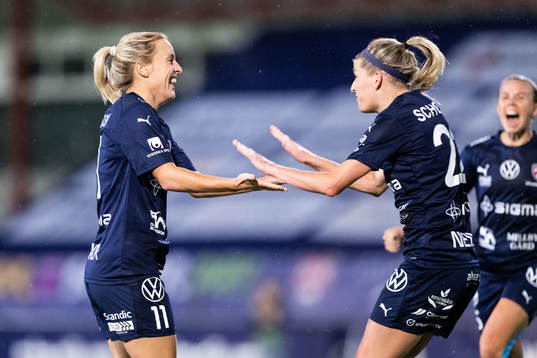 Mimmi Larsson of FC Rosengård celebrates with Olivia