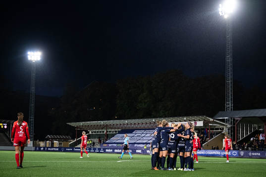 Players of FC Rosengård celebrate