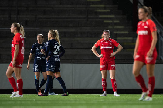 Signe Gaupset of Brann looks dejected