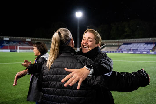 Sports director Therese Sjögran of FC Rosengård celebrate