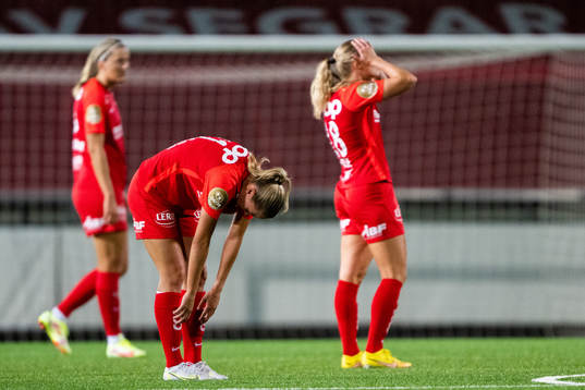 Lisa Fjeldstad Naalsund of Brann looks dejected